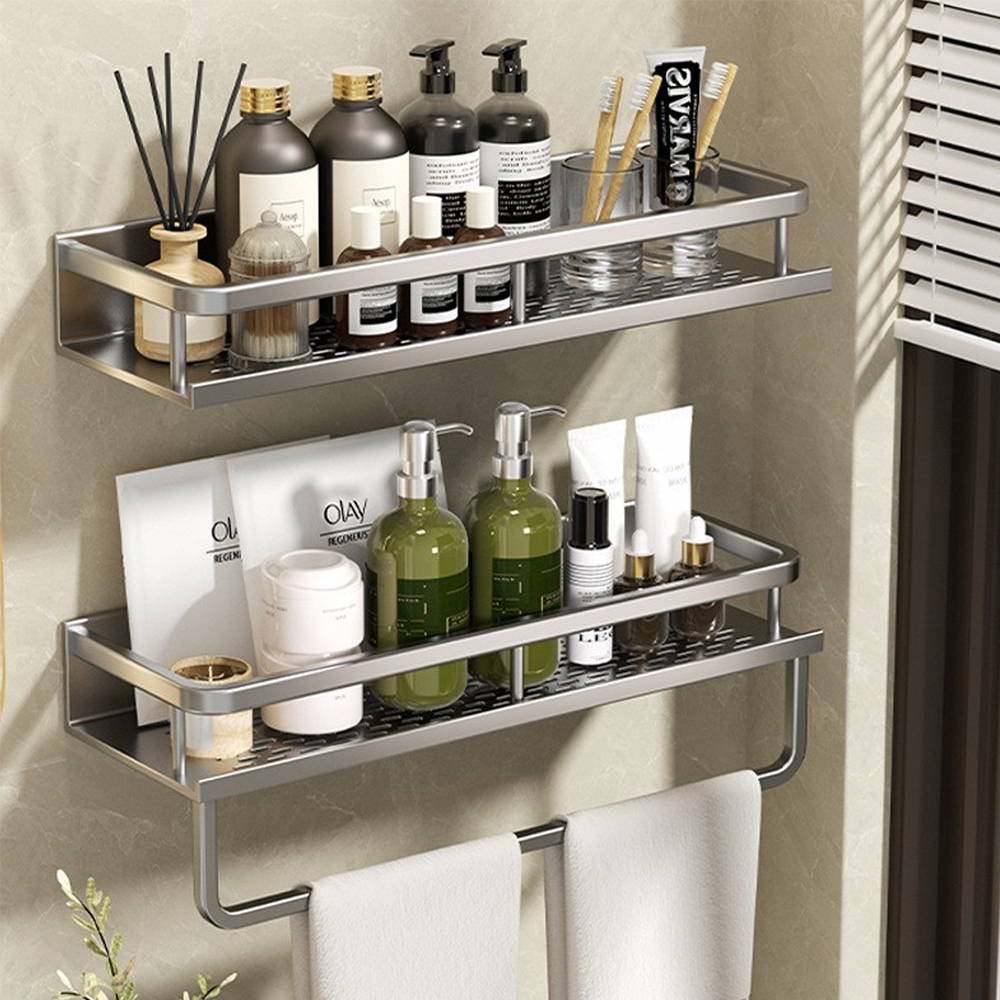 免打孔 / 打孔雙用 太空鋁槍灰瀝水托盤架 40cm(收納. 免打孔 / 打孔雙用 太空鋁槍灰瀝水托盤架 40cm(收納.