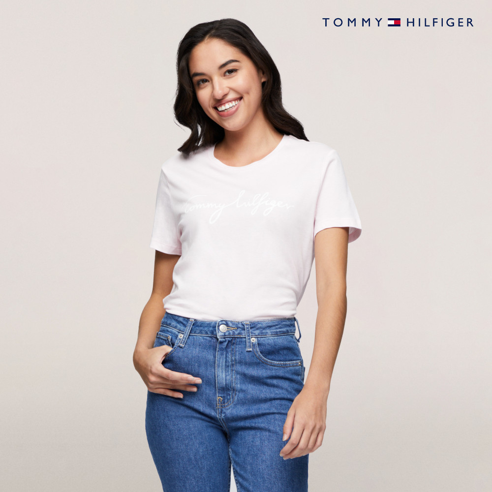 Tommy Hilfiger 官方旗艦館 標誌印花圓領 T Tommy Hilfiger 官方旗艦館 標誌印花圓領 T