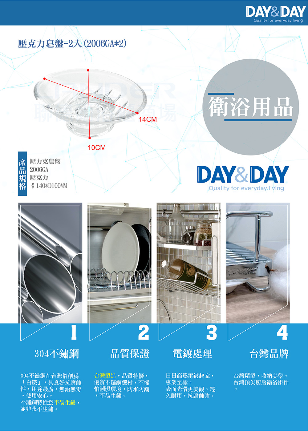 DAY&DAY 壓克力皂盤-2入(2006GA*2) 推薦 DAY&DAY 壓克力皂盤-2入(2006GA*2) 推薦