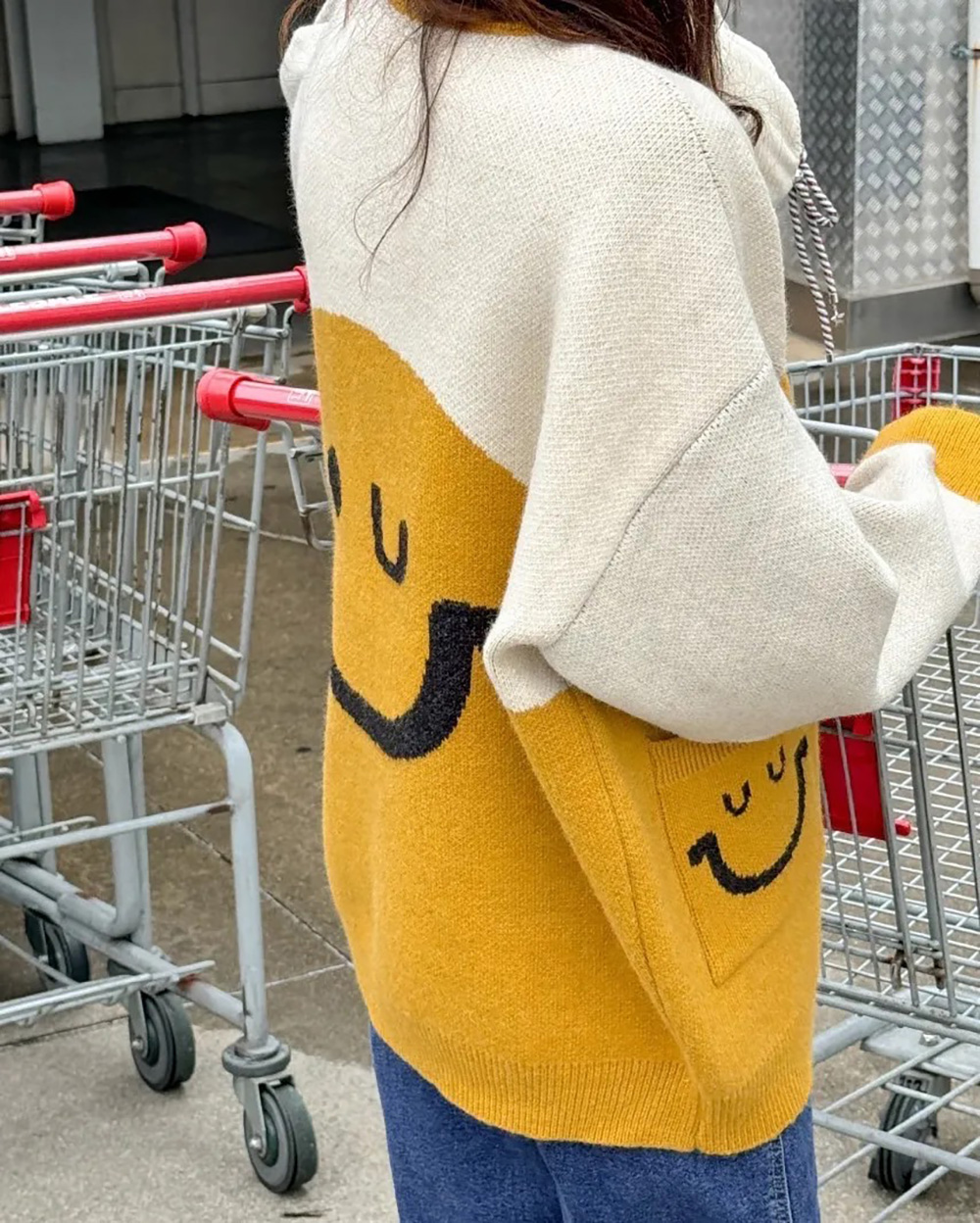 M SELECT 韓 女款 微笑寬鬆針織外套評價推薦 M SELECT 韓 女款 微笑寬鬆針織外套評價推薦