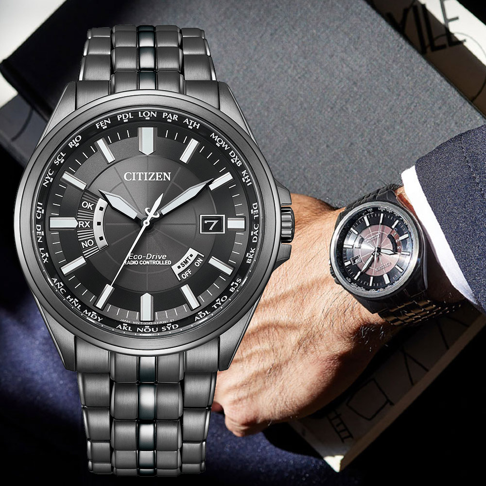 CITIZEN 星辰 限量 光動能 電波錶 萬年曆手錶 夜色 CITIZEN 星辰 限量 光動能 電波錶 萬年曆手錶 夜色