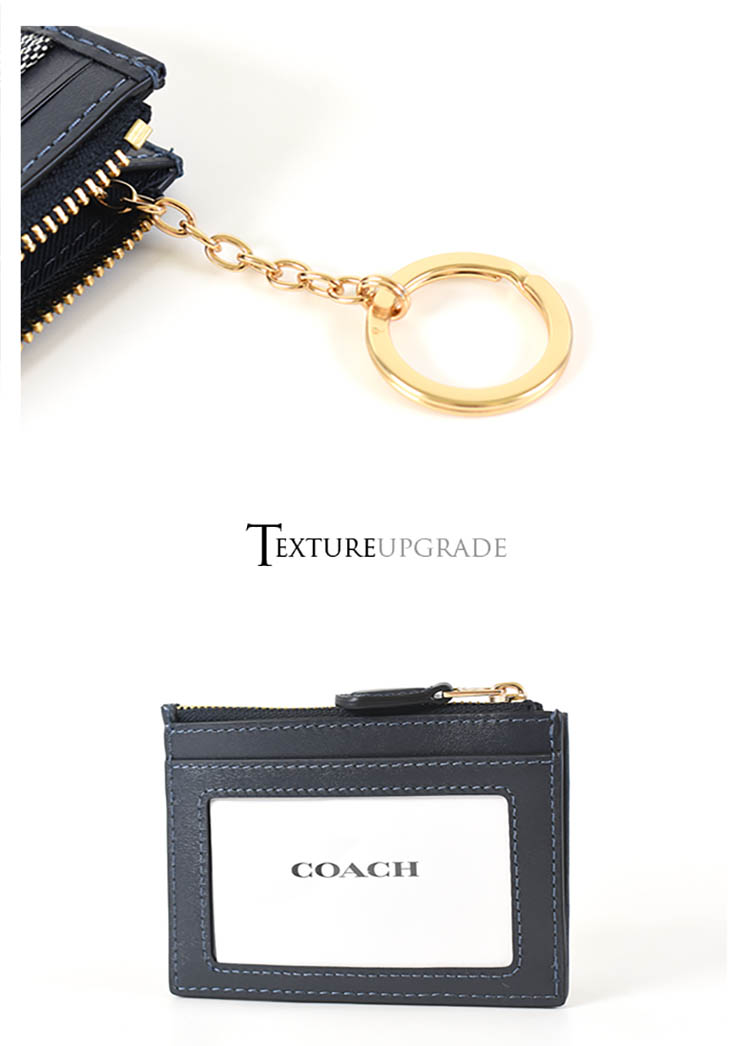 COACH 布面緹花LOGO證件/鑰匙零錢包-午夜藍評價推薦 COACH 布面緹花LOGO證件/鑰匙零錢包-午夜藍評價推薦