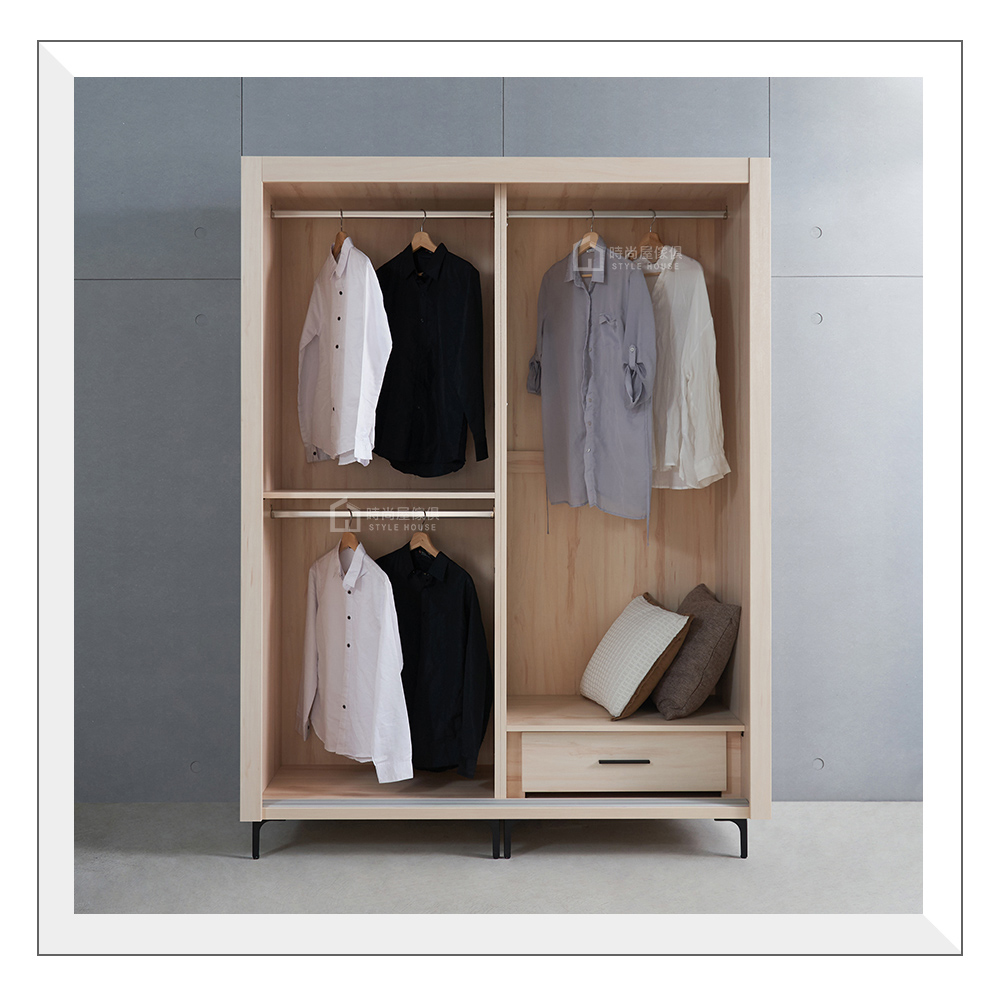 時尚屋 貝倫塔白楓木5x7尺推門衣櫃CT23-A21E200 時尚屋 貝倫塔白楓木5x7尺推門衣櫃CT23-A21E200