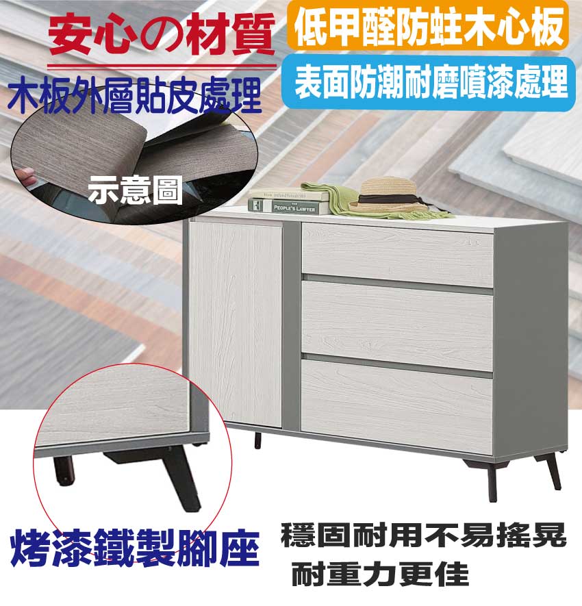 文創集 維法4尺開門三抽斗櫃好評推薦 文創集 維法4尺開門三抽斗櫃好評推薦