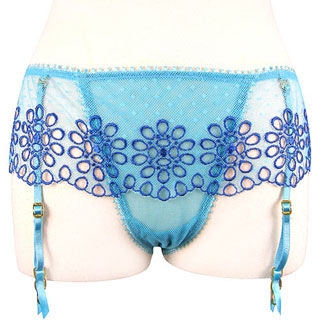 維多利亞的秘密 藍色性感低腰吊襪褲VIC4428