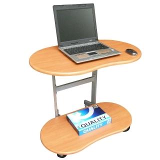 美佳居-(耐重型)4880H雙層-活動式電腦桌(深胡桃木色)