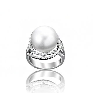 蕾帝兒名品-完美純白深海貝珠戒指