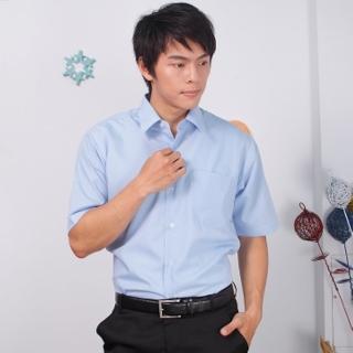【JIA HUEI】男仕短袖海島棉防皺襯衫 藍色(台灣製造)