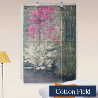棉花田(花卉)彩色天然竹捲簾(120x160cm)