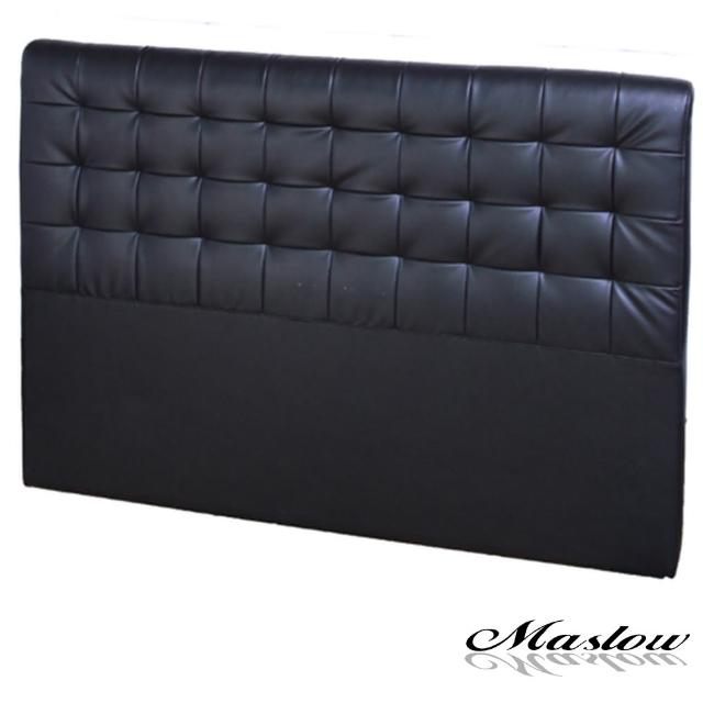 【Maslow-時尚格紋皮製】加大床頭-6尺(黑)