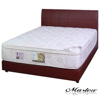 (Maslow-優質暗紅色皮製)雙人床組-5尺(不含床墊)