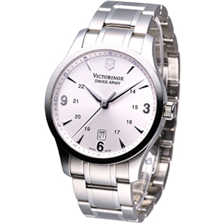 【Victorinox 維氏】Alliance 聯盟系列 紳士腕錶(VISA-241476銀白)