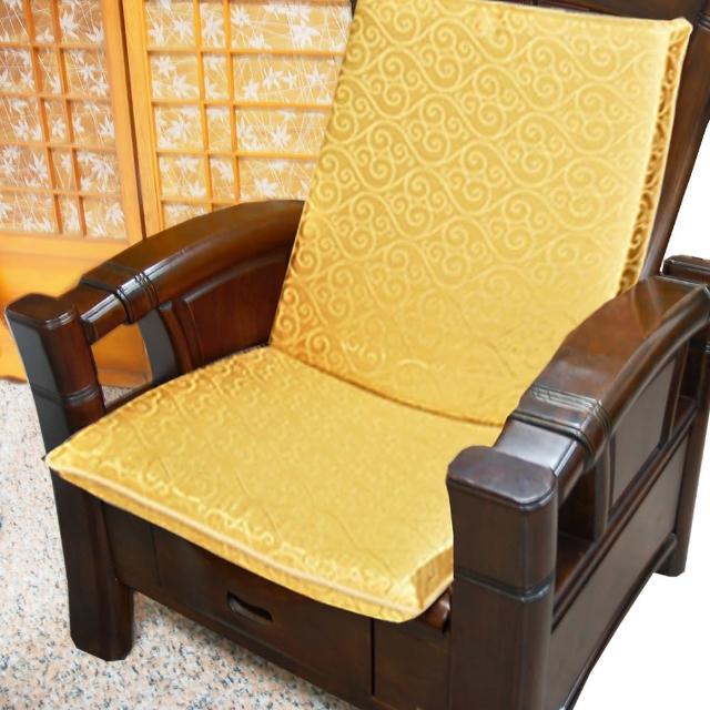 【凱蕾絲帝】木椅通-高支撐加厚連體L型坐墊(富貴金1入)