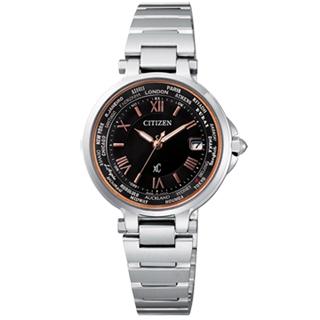 【CITIZEN】Xc 光動能馨悅之旅電波時計腕錶(黑 EC1010-57X)