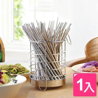 【皇家拿鐵】圓型不鏽鋼筷匙餐具收納籃