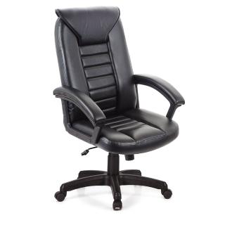 【吉加吉】透氣舒適皮革 造型辦公椅 電腦椅 TW-1032(黑色)