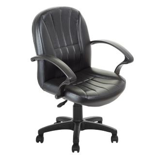 【吉加吉】透氣舒適皮革 造型辦公椅 電腦椅 TW-1011(黑色)