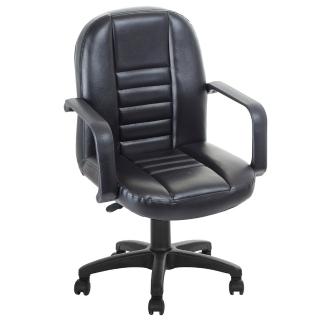 【吉加吉】透氣舒適皮革 造型辦公椅 電腦椅 TW-1023(黑色)