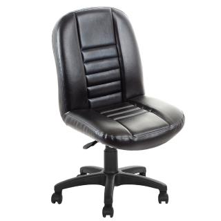 【GXG 傢俱】透氣舒適皮革款 造型辦公椅 電腦椅(黑色)