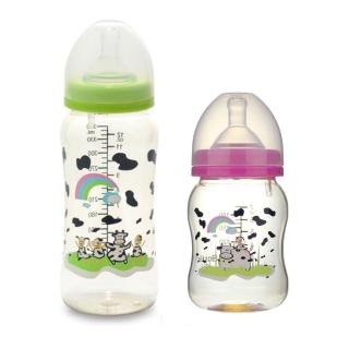 【貝喜力克】防脹氣寬口徑PES乳牛奶瓶組(360ml+180ml)
