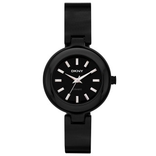  【DKNY】魅力潮流時尚陶瓷腕錶(黑 NY8549)