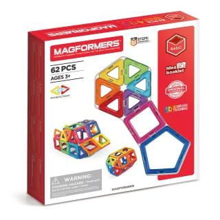 【Magformers】磁性建構片62片裝(贈專用輪架包+摩天輪支架)