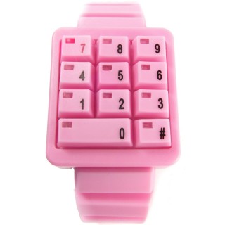 【CLICK】創意爆破數字鍵盤個性腕錶(粉紅CL-KP-PKRD)