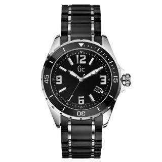 【Gc 】時尚紳士日期陶瓷腕錶(銀黑 X85008G2S -SWISS MADE )