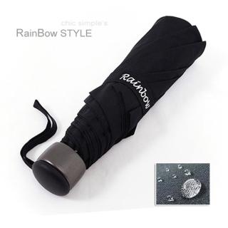 【Rainbow】精工12角切割_潑水性晴雨傘-輕量-防風抗折設計折疊傘(經典黑)