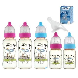 【貝喜力克】防脹氣PPSU奶瓶特惠組(300ml-3+120ml-2)