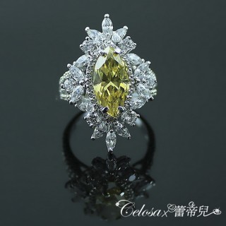 Celosa名品-璀璨之美彩黃晶鑽戒指