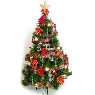 【聖誕裝飾品特賣】臺灣製6尺/6呎(180cm特級松針葉聖誕樹+紅金色系配件組（不含燈)
