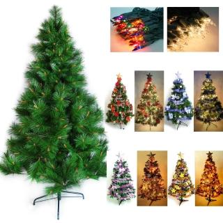 【聖誕裝飾品特賣】臺灣製造4呎-4尺(120cm特級松針葉聖誕樹+飾品組+100燈樹燈一串-可選色)