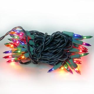 【聖誕裝飾特賣】聖誕燈串-50燈彩色樹燈(鎢絲燈-浪漫四彩色)（可搭聖誕樹)