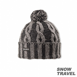 【SNOW TRAVEL】圓球防風保暖羊毛帽(黑色)
