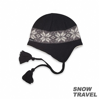 【SNOW TRAVEL】 3M防風透氣保暖羊毛遮耳帽(黑色)