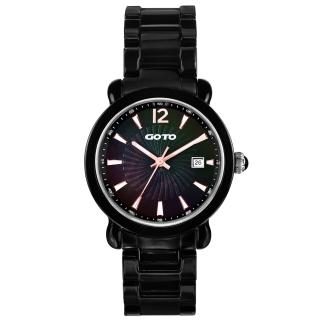  【GOTO】躍動元素時尚陶瓷腕錶(黑玫瑰金 GC0167M-33-V41)