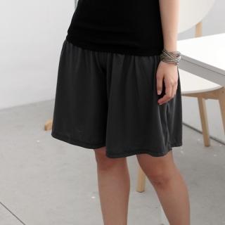 【衣心衣意中大尺碼】日系休閒-顯瘦寬版口袋褲裙(黑-灰SD4A3061)