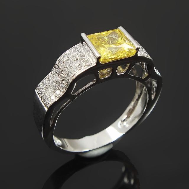 Celosa名品-幻彩彩黃晶鑽戒指