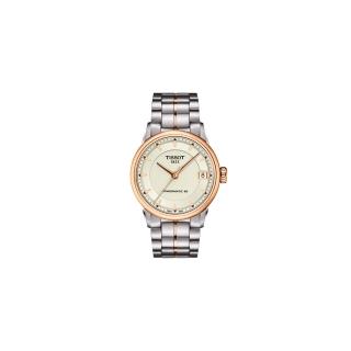 【TISSOT】T-Classic Luxury 機械腕錶-銀-玫塊金(T0862072226101)