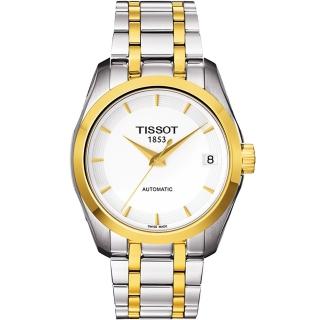 【TISSOT】Couturier Lady 優美機械腕錶-白-半金(T0352072201100)