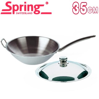 【瑞士Spring】CRISTAL複合金單柄中式炒鍋(35cm)