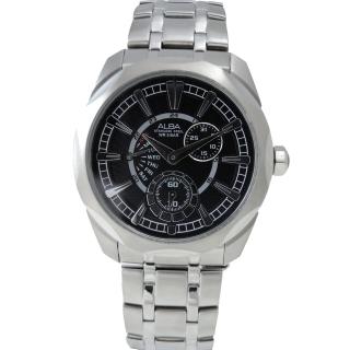【ALBA】個性悍將時岳k腕錶-黑面-44mm(VD87-X005D)
