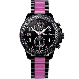 【Thomas Sabo】It Girl 艾菲爾鐵塔計時玻麗腕錶-黑-紫(WA0128)