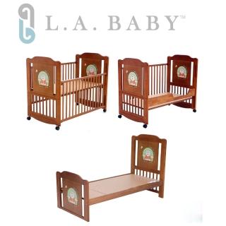 【美國 L.A. Baby】布魯克林三階段嬰兒木床/成長大床/童床(0歲-10歲幼童皆適用)