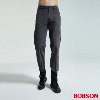 【BOBSON】男款貼袋直筒褲(深灰91)