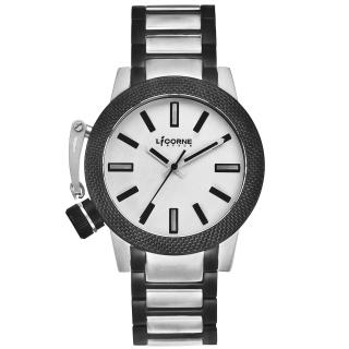 【LICORNE】MK-2危險特工時尚設計錶款(黑銀 LI031LTWI)