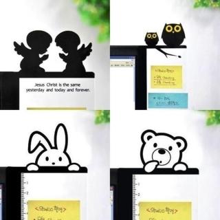 【PS Mall】可愛屏幕顯示器透明留言貼板 便簽板 貓頭鷹款 天使款便條貼處(J1802)