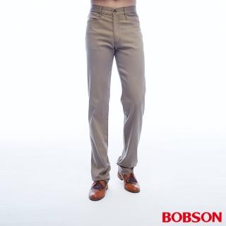 【BOBSON】男款中腰彈性直筒褲(墨綠41)