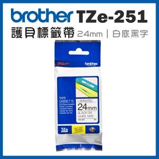 【Brother】TZe-251 護貝標籤帶(24mm 白底黑字)